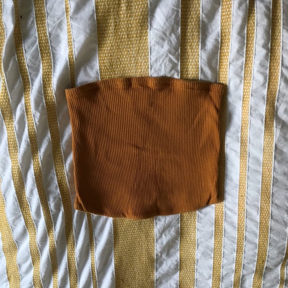 Garage Yellow Ribbed Tube Top - Picture 2 of 3